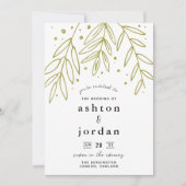 Groene Sprigs Botanical Wedding Kaart (Voorkant)
