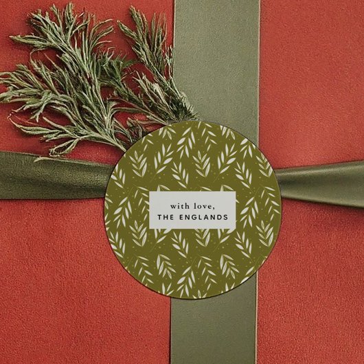 Groene Sprigs Botanische Aangepast Ronde Sticker