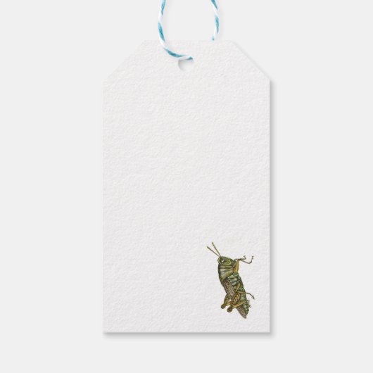 Groene sprinkhaan cadeaulabel (Achterkant)