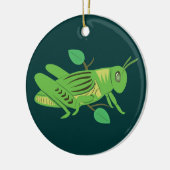 Groene sprinkhaan keramisch ornament (Links)