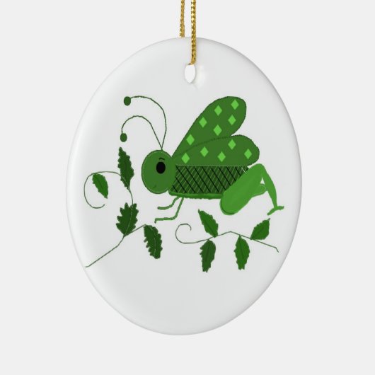 Groene sprinkhaan keramisch ornament (Rechts)