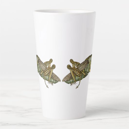 Groene sprinkhaan latte mok (Voorkant)