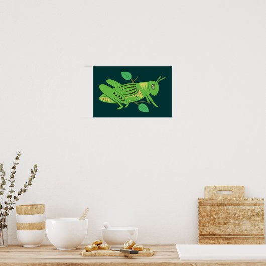 Groene sprinkhaan poster (Keuken)