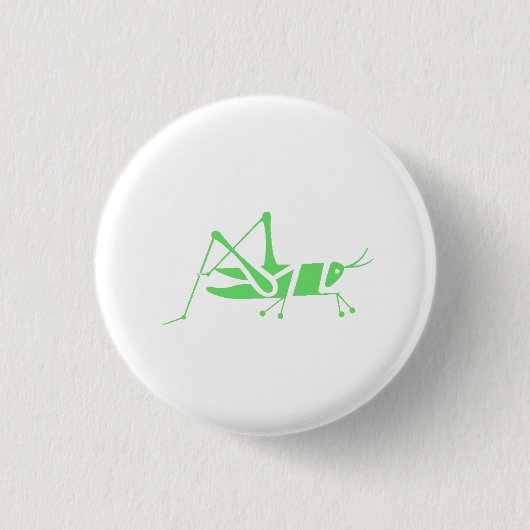 Groene sprinkhaan ronde button 3,2 cm (Voorkant)