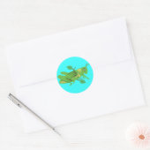 Groene sprinkhaan ronde sticker (Envelop)