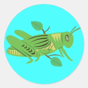 Groene sprinkhaan ronde sticker