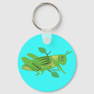 Groene sprinkhaan sleutelhanger