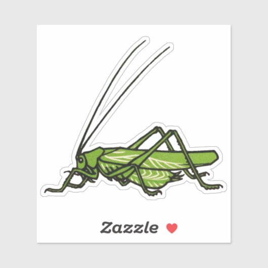 groene sprinkhaan sticker (Vel)