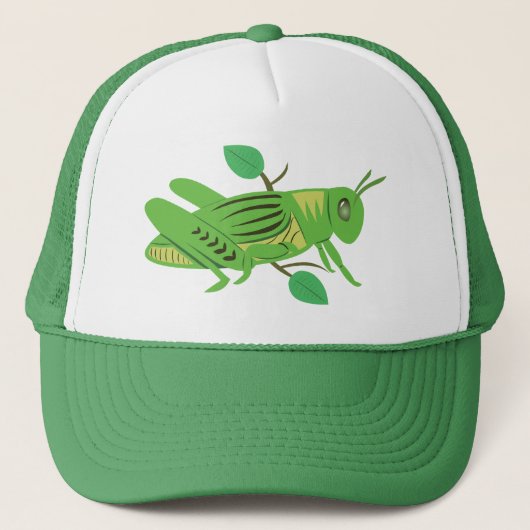 Groene sprinkhaan trucker pet (Voorkant)