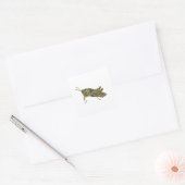 Groene sprinkhaan vierkante sticker (Envelop)