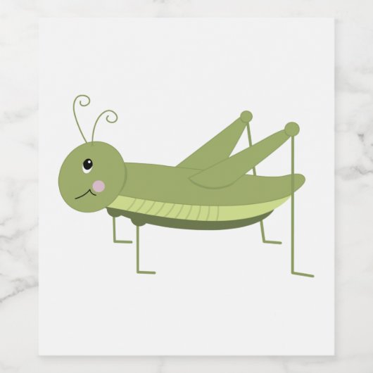 Groene sprinkhaan wijn etiket (Enkel label)