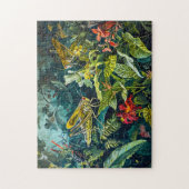 Groene sprinkhanen in een kruidentuin illustratie legpuzzel (Verticaal)