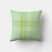 Groene Spruit Pastelgroen Geruit Kussen (Achterkant)