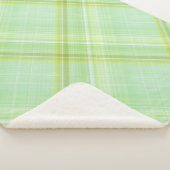 Groene Spruit Pastelgroen Geruit Sherpa Deken (3/4)