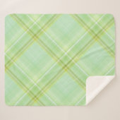 Groene Spruit Pastelgroen Geruit Sherpa Deken (Voorkant (horizontaal))