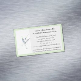 Groene Spuiten Gezondheidszorg Geregistreerde Verp Magnetisch Visitekaartje