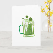 Groene St Patrick van het Bier Grappige Dag Kaart (Gele Bloem)