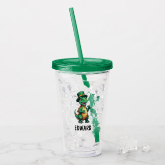 Groene St Patrick's dag dinosaurus Acryl Drinkbeker