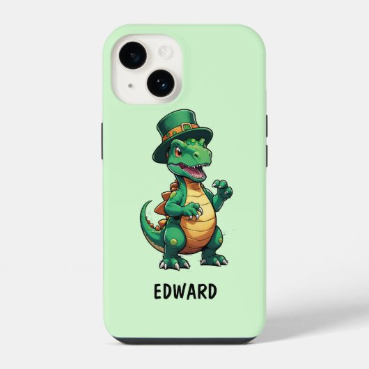 Groene St Patrick's dag dinosaurus iPhone Hoesje (Achterkant)