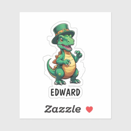 Groene St Patrick's dag dinosaurus Sticker (Vel)