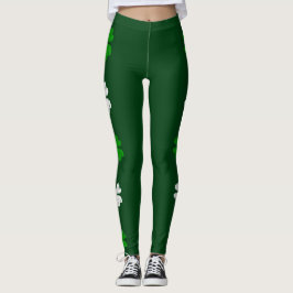Groene St. Patricks Dag met schattige shamrocken Leggings