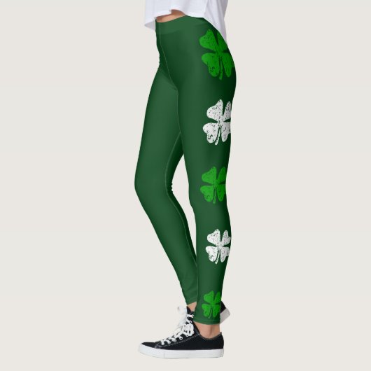 Groene St. Patricks Dag met schattige shamrocken Leggings (Links)