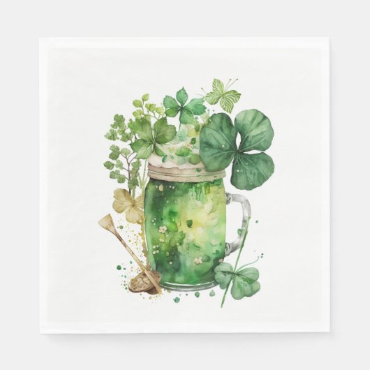 Groene St. Patrick's Day-bier in Servet (Voorkant)