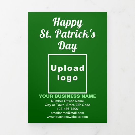 Groene St. Patrick's Day Business Trifold Kaart (Cover)