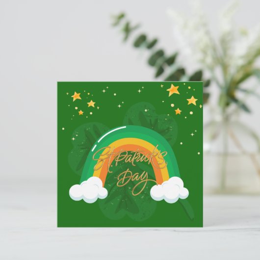 Groene St. Patrick's Day Feestdagenkaart (Staand voorkant)