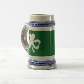 Groene St. Patrick's Day Ierse Patty's Hart Klaver Bierpul (Voorkant links)