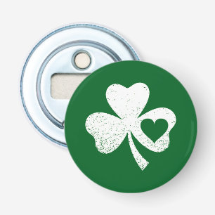 Groene St. Patrick's Day Ierse Patty's Hart Klaver Button Flesopener