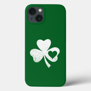 Groene St. Patrick's Day Ierse Patty's Hart Klaver Case-Mate iPhone Case