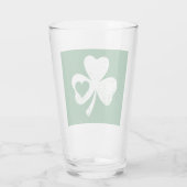 Groene St. Patrick's Day Ierse Patty's Hart Klaver Glas (Achterkant)