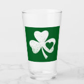 Groene St. Patrick's Day Ierse Patty's Hart Klaver Glas (Voorkant)