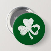 Groene St. Patrick's Day Ierse Patty's Hart Klaver Ronde Button 7,6 Cm (Voorkant /achterkant)