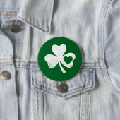 Groene St. Patrick's Day Ierse Patty's Hart Klaver Ronde Button 7,6 Cm (In situ)