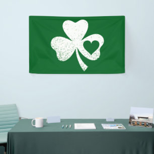 Groene St. Patrick's Day Ierse Patty's Hart Klaver Spandoek