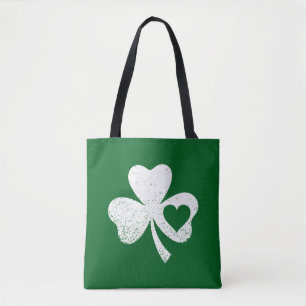 Groene St. Patrick's Day Ierse Patty's Hart Klaver Tote Bag