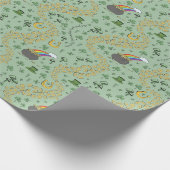 Groene St. Patrick's Day Leprechaun Pot of Gold Cadeaupapier (Hoek)