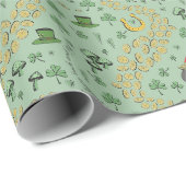 Groene St. Patrick's Day Leprechaun Pot of Gold Cadeaupapier (Rol Hoek)