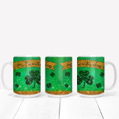 Groene St. Patrick's Day met Shamrock en Glitter Tweekleurige Koffiemok