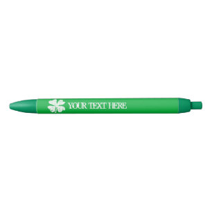Groene St. Patrick's Day party pens met shamrock Blauwe Inkt Pen