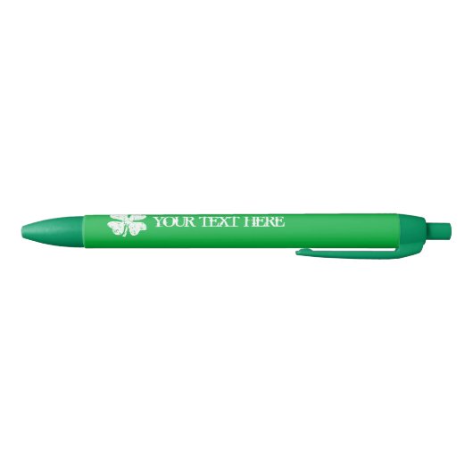 Groene St. Patrick's Day party pens met shamrock Blauwe Inkt Pen (Bodem)