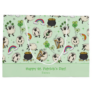 Groene St. Patrick's Day Schaap & Shamrocks Kinder Groot Cadeauzakje