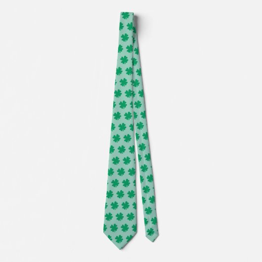 Groene St. Patrick's Day Shamrock Bladeren Cadeau  Stropdas (Voorkant)
