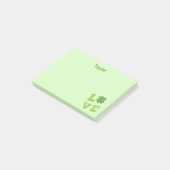 Groene St. Patrick's Love blokletters Post-it® Notes (Schuin)
