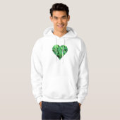 Groene St. Patties dag groene shamrock Ierse harte Hoodie (Voorkant volledig)