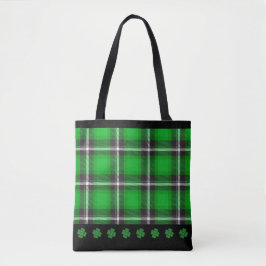 Groene St Patty's Day Ierse Tartan Plaid Tote Bag