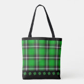 Groene St Patty's Day Ierse Tartan Plaid Tote Bag (Achterkant)