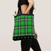 Groene St Patty's Day Ierse Tartan Plaid Tote Bag (Dichtbij)